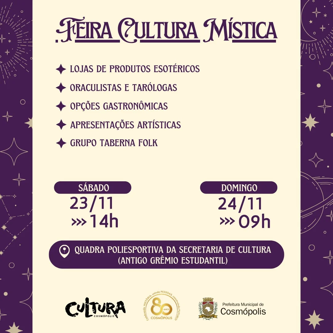 Feira Cultura Mística – Prefeitura Municipal de Cosmópolis – Jornal Aqui Paulínia