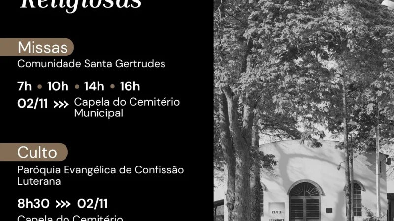 Feriado de Finados – Prefeitura Municipal de Cosmópolis – Jornal Aqui Paulínia