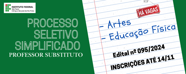 Instituto Federal está com inscrições abertas para processo seletivo
