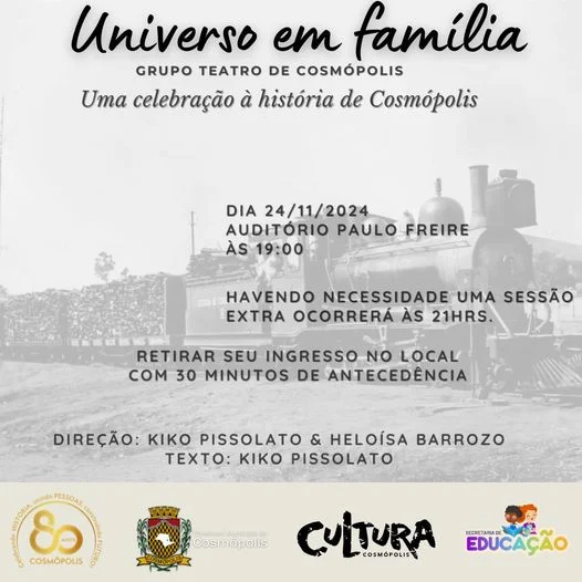Universo em Família – Grupo Teatro de Cosmópolis – Prefeitura Municipal de Cosmópolis – Jornal Aqui Paulínia