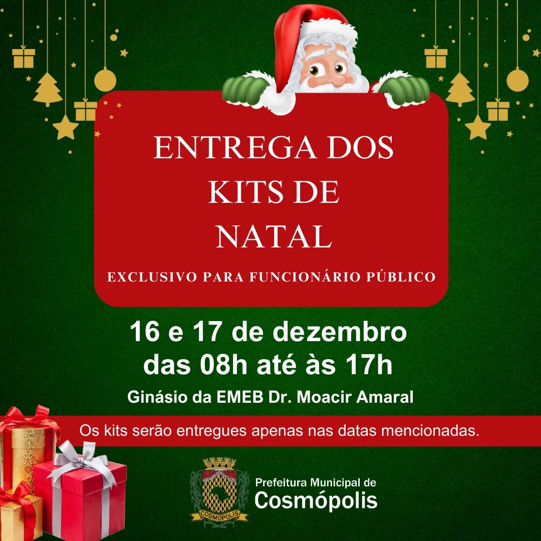 Entrega dos Kits de Natal – Prefeitura Municipal de Cosmópolis – Jornal Aqui Paulínia