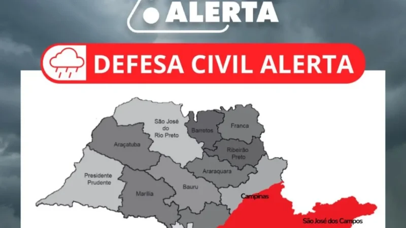 A Defesa Civil alerta para fortes chuvas em todo estado de São Paulo até o domingo (2) – Prefeitura Municipal de Cosmópolis – Jornal Aqui Paulínia