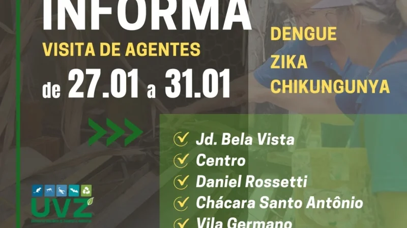Visitas dos agentes de combate à dengue, zika e chikungunya – Prefeitura Municipal de Cosmópolis – Jornal Aqui Paulínia