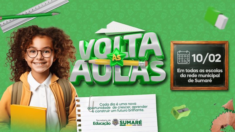 Aulas da rede municipal de Sumaré retornam no dia 10 de fevereiro