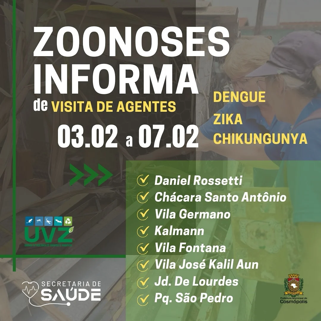 Agentes de saúde realizam visitas para combate à dengue nesta semana – Prefeitura Municipal de Cosmópolis – Jornal Aqui Paulínia