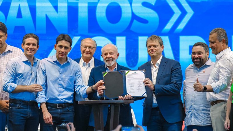 Lula e Tarcísio anunciam edital de construção do túnel Santos-Guarujá