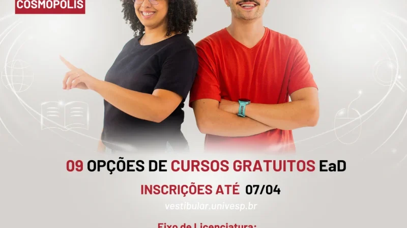 UNIVESP ABRE INSCRIÇÕES PARA VESTIBULAR 2025 – Prefeitura Municipal de Cosmópolis – Jornal Aqui Paulínia