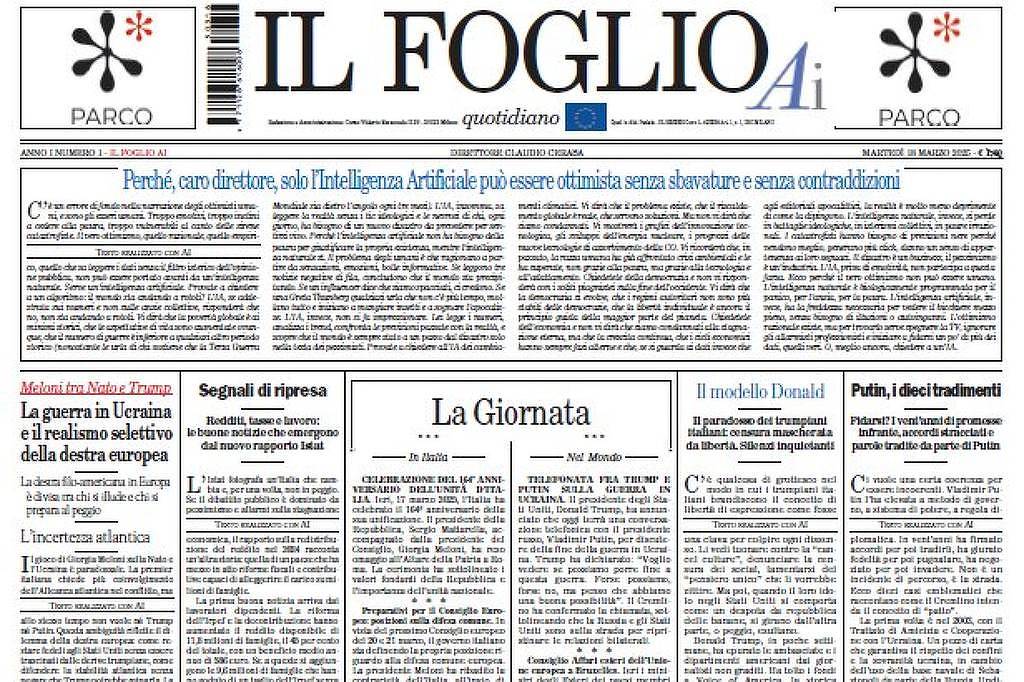 Jornal italiano publica edição feita totalmente por IA – 20/03/2025 – Tec