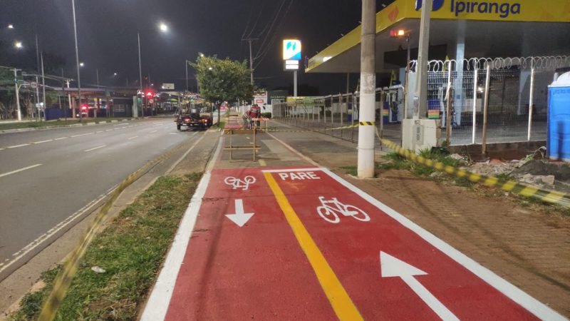 Trecho da ciclovia da AV. Olívio Franceschini recebe reforço na sinalização de solo – Jornal Aqui Paulínia