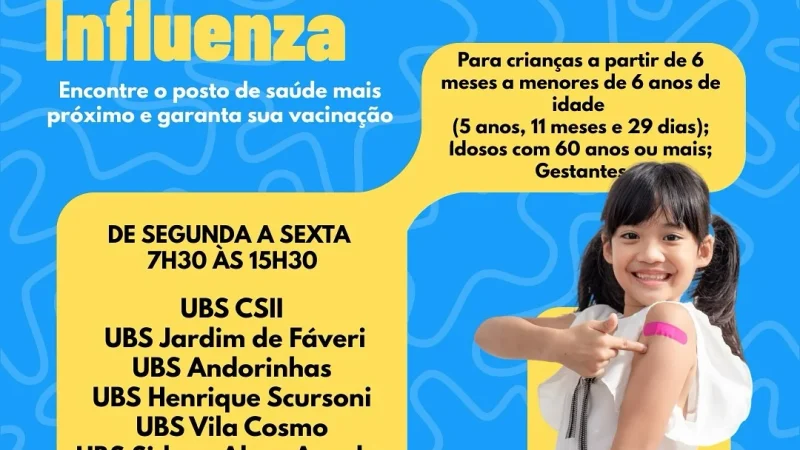A campanha de vacinação contra a Influenza já começou! – Jornal Aqui Paulínia