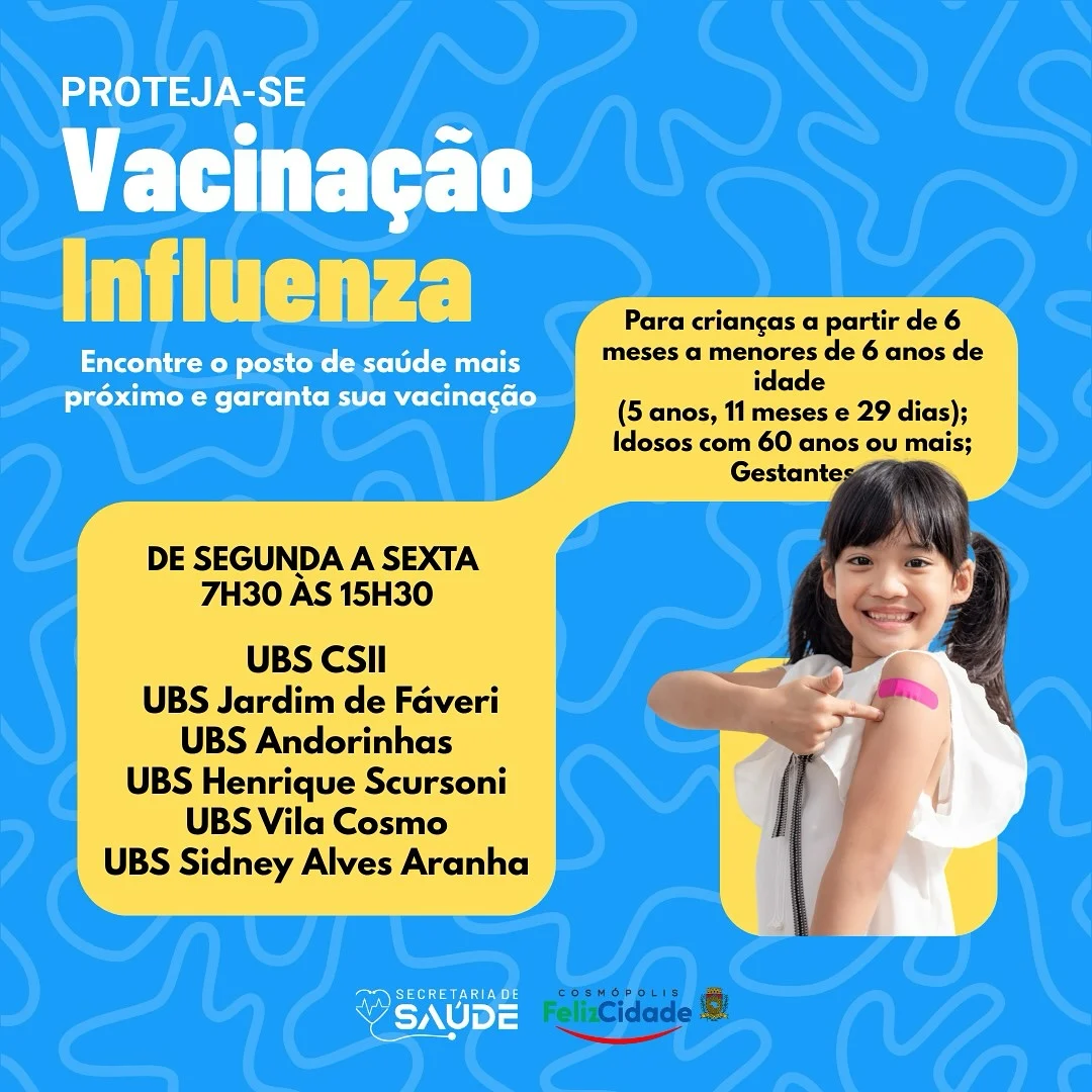 A campanha de vacinação contra a Influenza já começou! – Jornal Aqui Paulínia