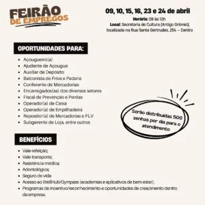 Feirão de emprego disponibiliza 120 vagas para Arena Atacado – Prefeitura Municipal de Cosmópolis – Jornal Aqui Paulínia