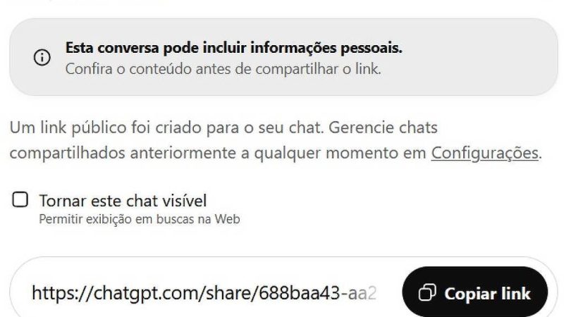 OpenAI tira chats do Google após exposição de dado pessoal – 03/08/2025 – Tec
