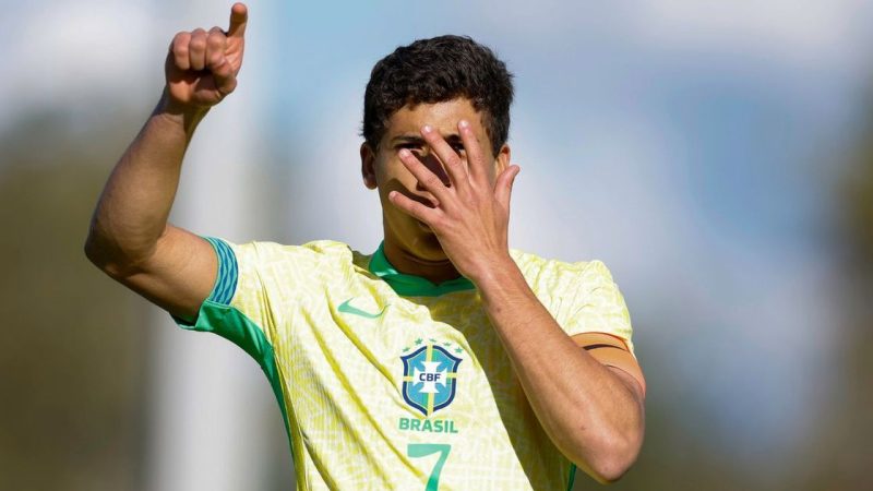 Promessa do Athletico marca gol em vitória da seleção brasileira sub-20
